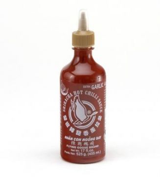 Sriracha, scharfe Chili Sosse mit extra Knoblauch, Flying Goose, 455ml