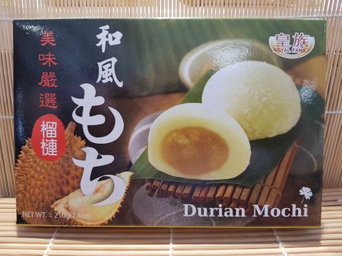 Mochi, Klebereiskuchen mit Durian Fuellung, 6 St., 210g, Royal Family