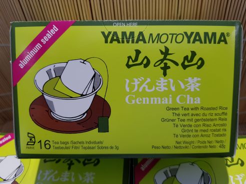 Genmai Cha, gruener Tee mit geroestetem Reis, 16 Tee Beutel, Yamamotoyama, 48g