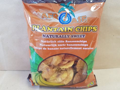 Plantain Chips, naturally sweet, Bananen Chips, natuerlich suess, Afroase, 80g