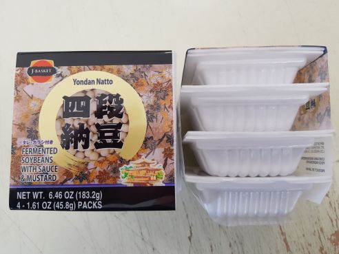 Nattobohnen, fermentierte Sojabohnen, Yondan Mini Natto, 4x45,8g