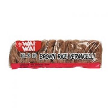 Braune Reisfadennudeln, Brown Rice Vermicelli, fein, Wai Wai, 10x50g, 500g