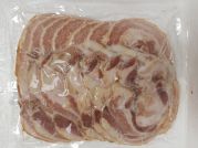 Sliced Char Siu, gekochter Schweinebauch kanton. Art, duenne Scheiben, 300g